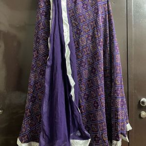 Purple Colour Bandhni Lehenga And Duppatta