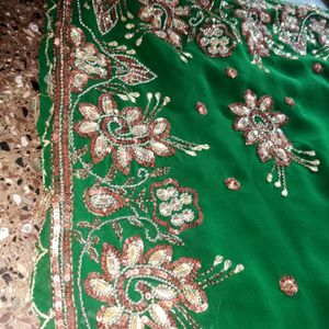 Festival Green Saree