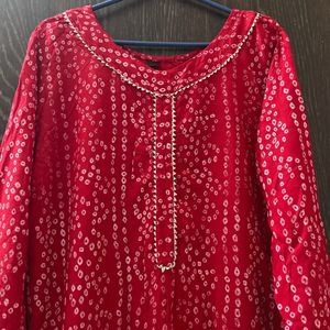 Red Straight Kurti