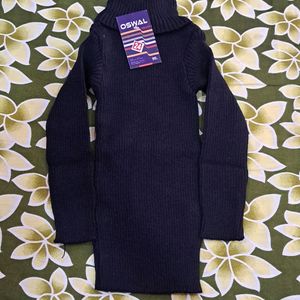 Turtle Neck Sweater For Babies Black