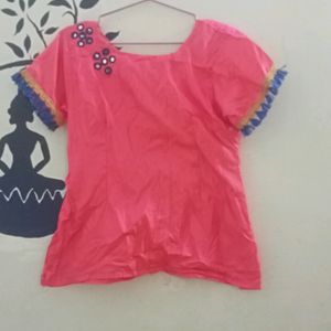 Bright Peach Top For Girls