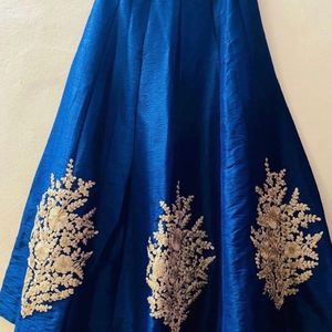 Gold Embroidered Navy Blue Lehenga Choli