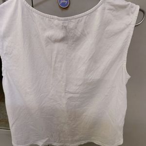 White Schiffli Top