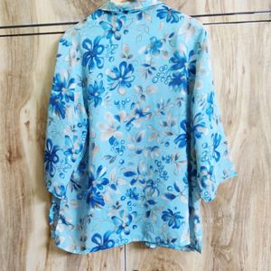 Blue Floral Shirt Size-44-46