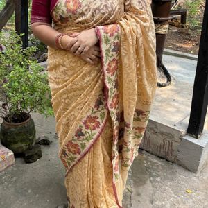 Net Brasso Weaving Saree