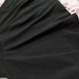 Black Flared Mini Skirt