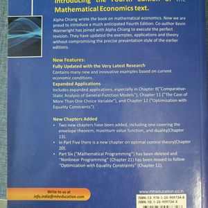 Fundamental Methods Of Mathematical Economics