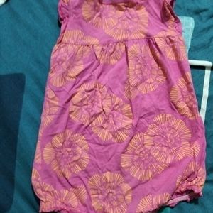 Pink Diaper Dress For Girl Baby