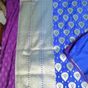 Pure Jamabar  Katan Banarasi With 2 Blouses