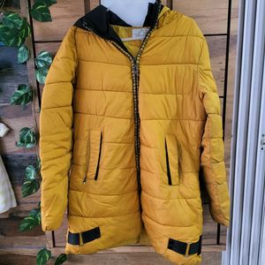 Mustard Color Puff Jackets For Winter