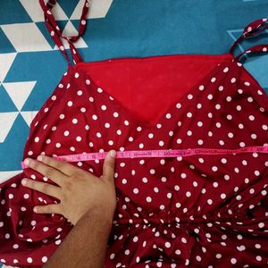 Maroon Polka Dot Dress