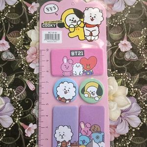 (Combo) BT21 CUTE BOOKMARK💜 (Blue) & (Pink)