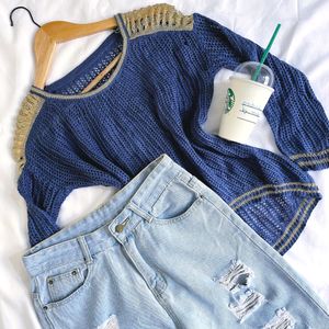 Pinterest Crochet Oversized Up & Down Pullover Top