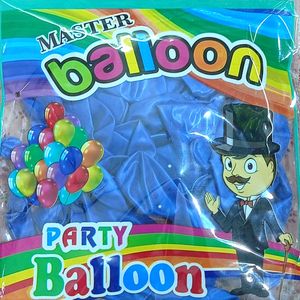 100 Pcs Blue Colour Metallic Balloon