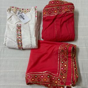 🆕3pc Cotton Sharara Suit Set With Dupatta