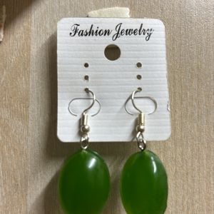 Earings Green Resin