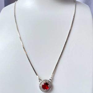 Red Pendant With Chain