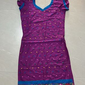 Kurta With Blue Patiyala Pent