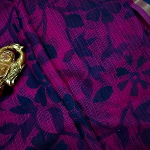 Weightless Floral Design Saree & Designed Blouse