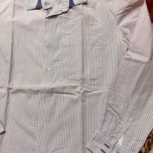 Men Pink And White Lining Shirt On Sale