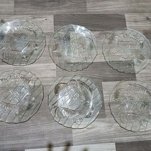 Set Of 6 Glass Plates