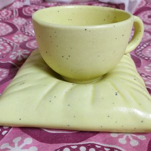 New Pillow Shape Ceramic Cup & Saucer