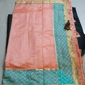 Silk Cotton Saree With Blouse