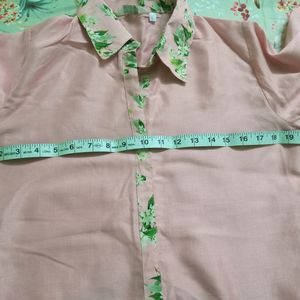 Pink Floral Kurta Set- L Size