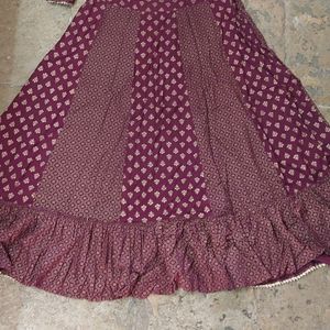 Maroon partywear Heavy Ethnic Kurti