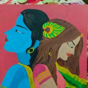 Handmade Radha Krishna Painting 🎨