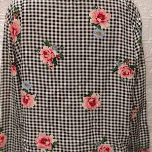 H&M Checkered Floral Printed Shirt