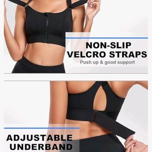 Adjustable Front Zip Sports Bra