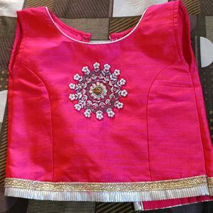 Jacket Crop Top With Skirt And Dupatta