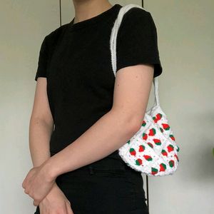 Crochet Strawberry 🍓 Squre Shoulder Bag