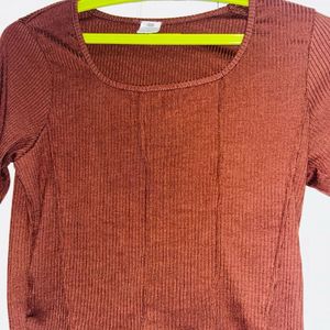 Blue And Brown Crop Top For Women