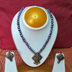 Handmade Terracotta Lavender Jewell Set