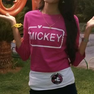 Mickey Tshirt With Inner For Girls/Women