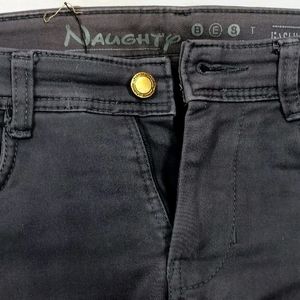 Black Poly Cotton Jeans