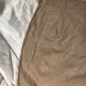 Leather Beige skirt