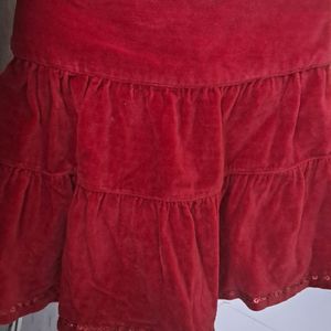 Girl Velvet Skirt Preety Colour