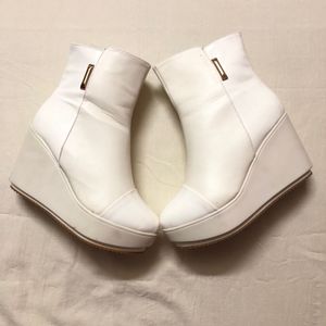 White-Off-White Heeled Boots