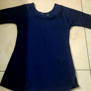 NAVY BLUE FLOWER GLAZED TOP