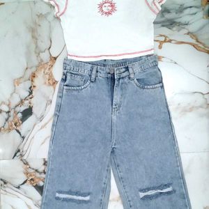 ZARA Jeans + H&M top