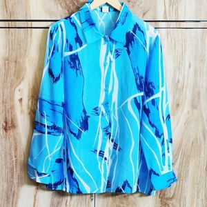 Blue Colour Printed Shirt Size-44