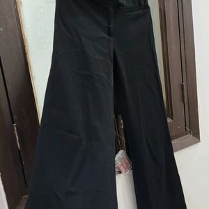 Exported Formal Solid Black Flare Trousers