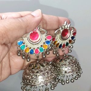 A Beautiful Oxidized Jhumka