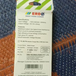 ERD USB Charger Cable 2Amp