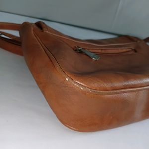 Brown Faux Leather Slingbag