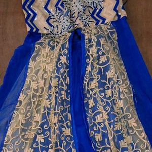 Beautiful Blue and Gold Embroidered Lehenga Choli