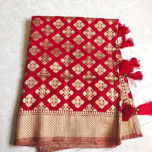 Red Banarasi Dupatta